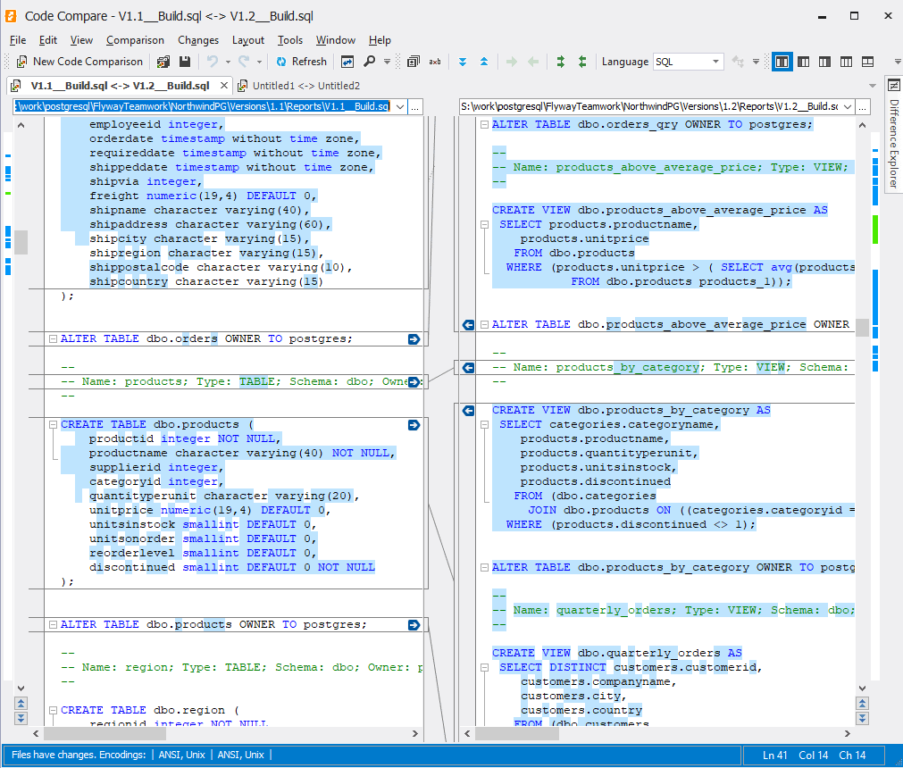 problems with comparing build scripts