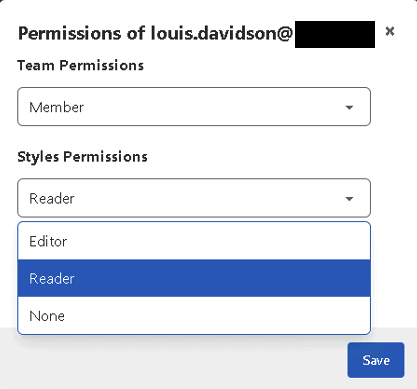 assign permissions to team members