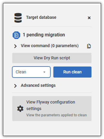 clean a target database