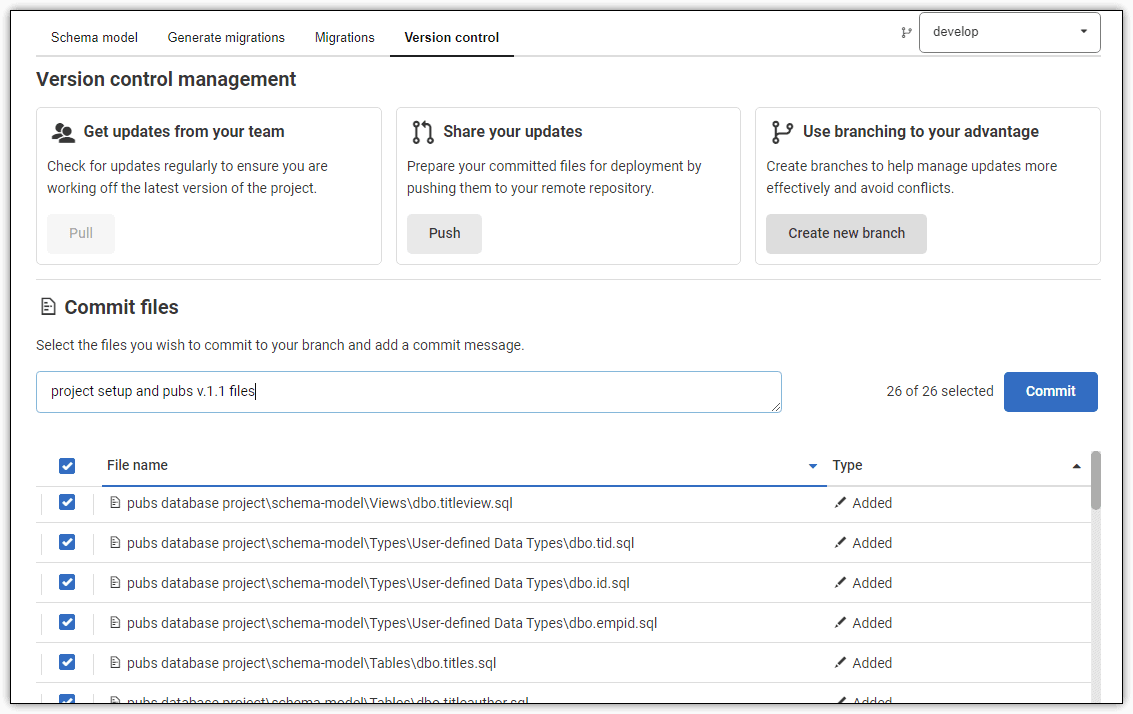 commit project to source control