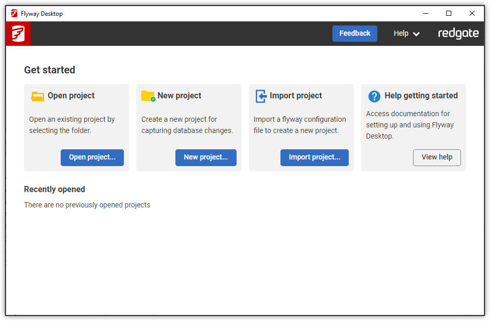 create new flyway desktop project