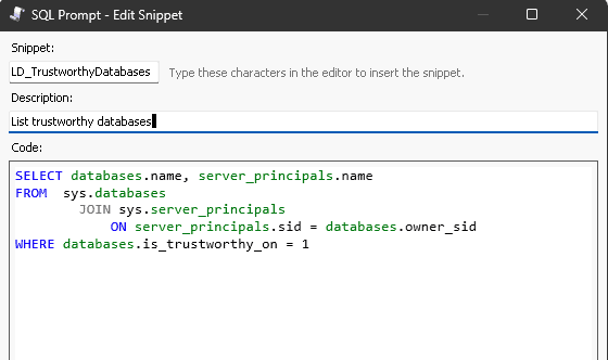 editing and saving a shared snippet