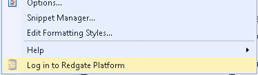 Login in to Redgate Platform