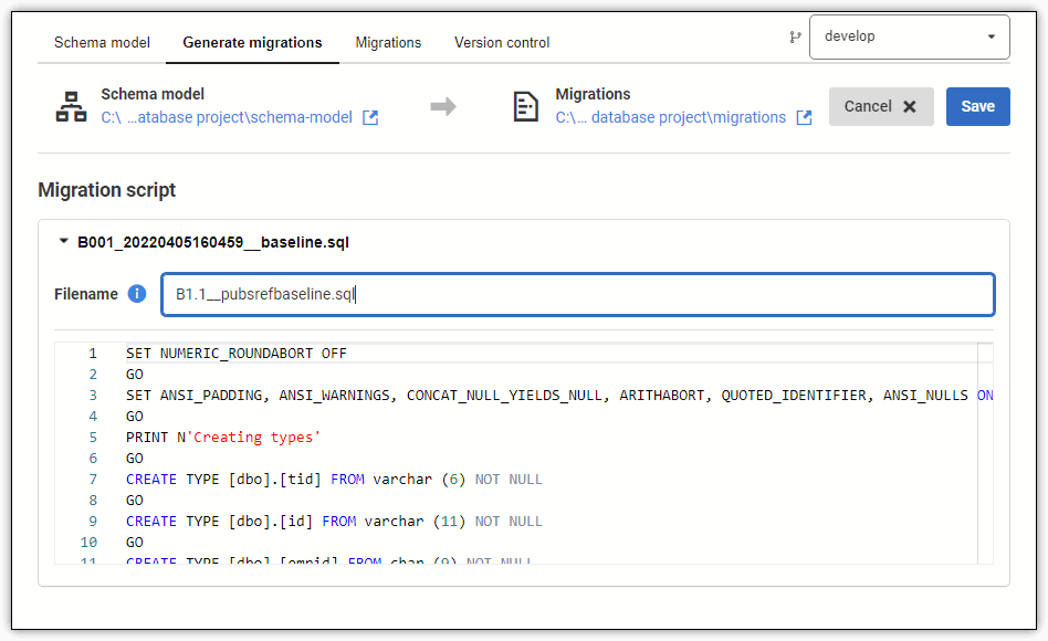 rename baseline migration file