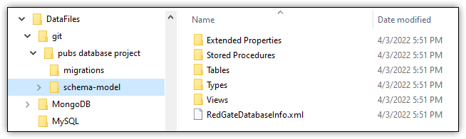 schema model folder in project