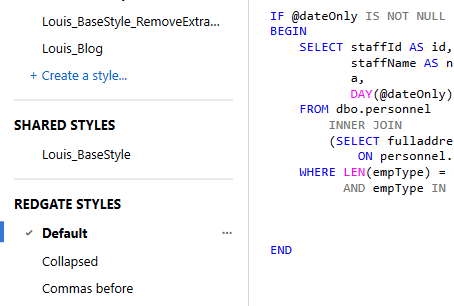 Shared styles