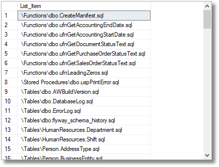 A manifest for building a database from object-level scripts