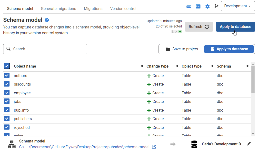 saving database object scripts