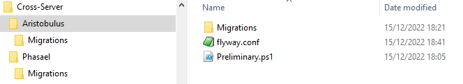 Running Flyway migrations on databases with cross server dependencies