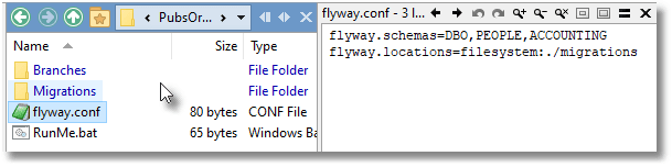 Project-level flyway configuration file