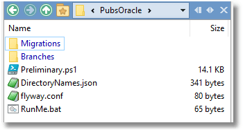 Flyway project files for Oracle database