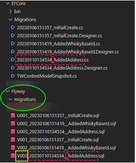 convert EF migration to flyway
