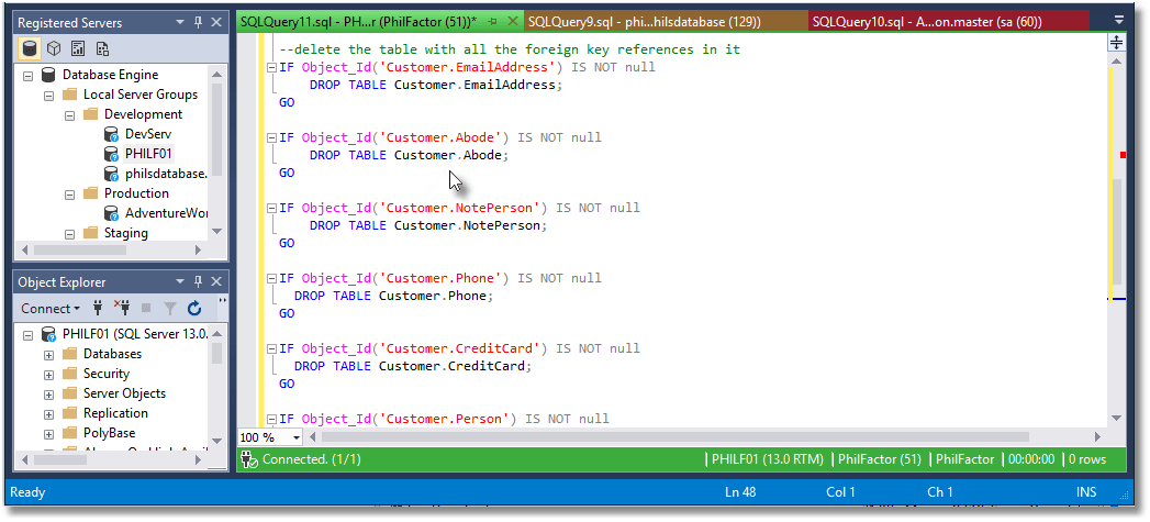 SQL Prompt tab colors
