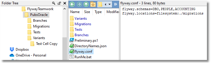 creating a database variant in flyway