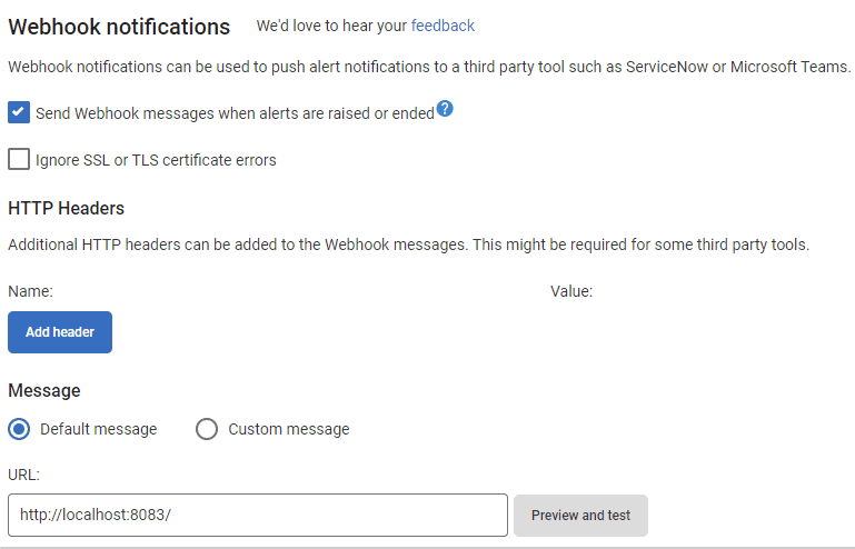Configuring webhook notifications in SQL Monitor