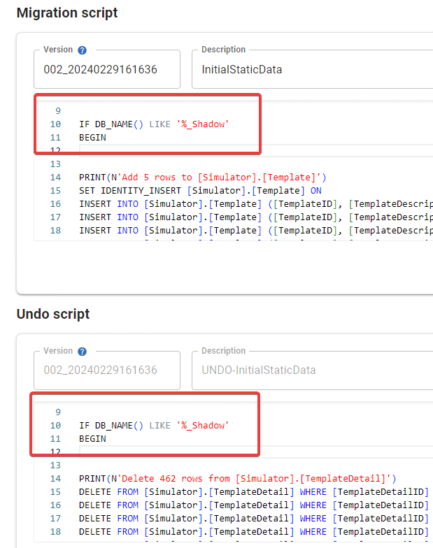only on shadow database