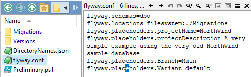 Flyway config file