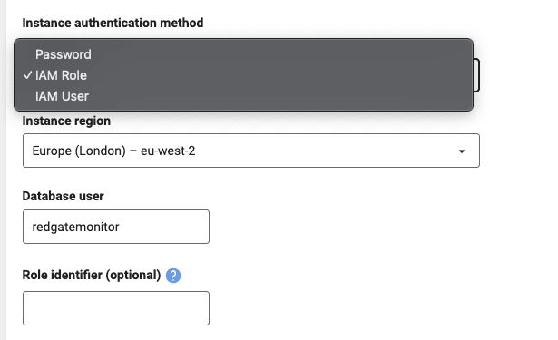 IAM authentication in Redgate Monitor