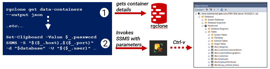 invoke ssms from rgclone
