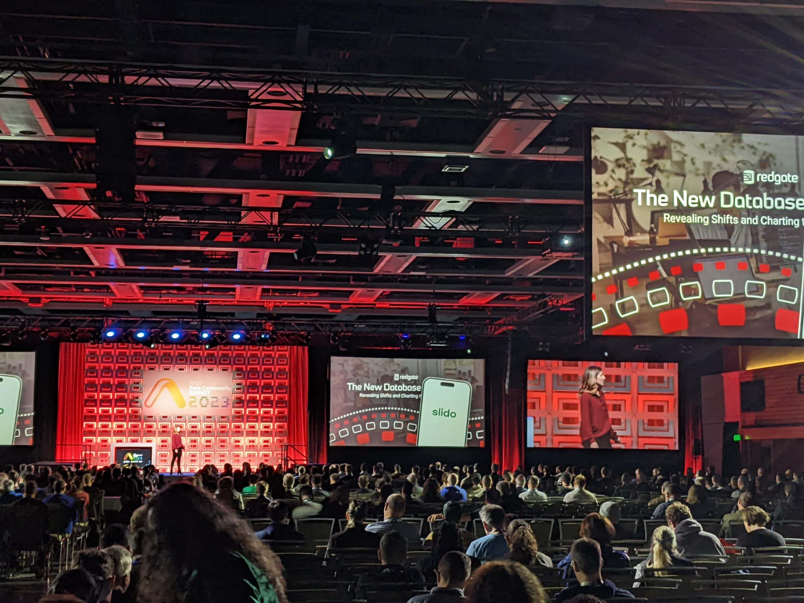 Image showing the audience watching a PASS Data Community Summit session during the 2023 event.