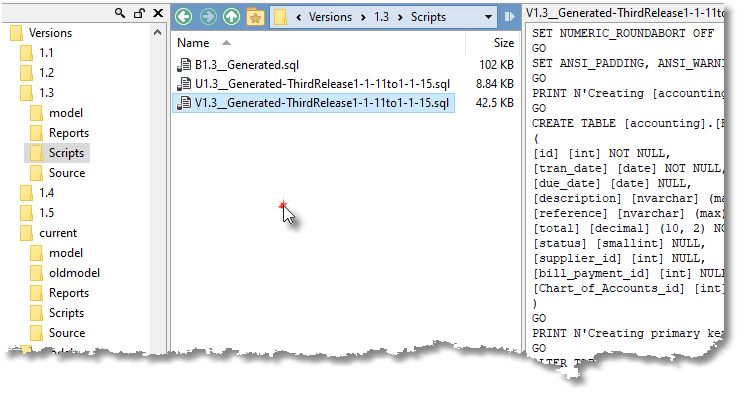 Autogenerated Flyway scripts
