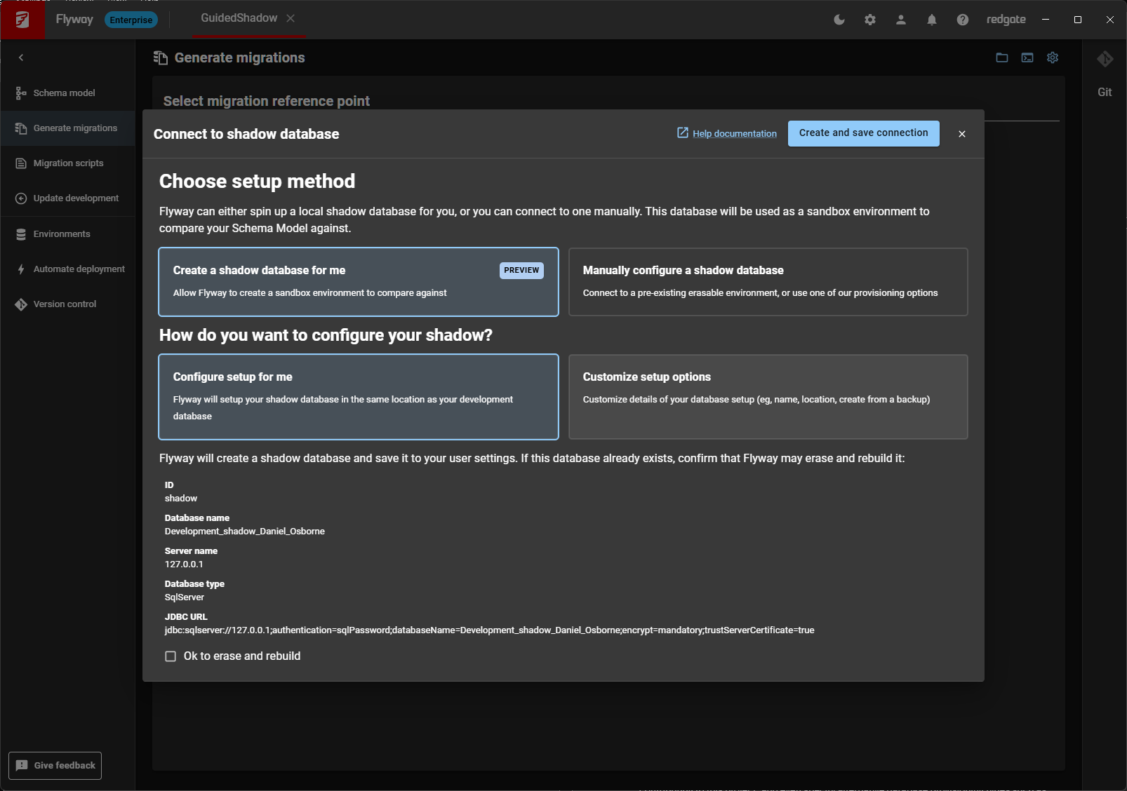 default shadow setup