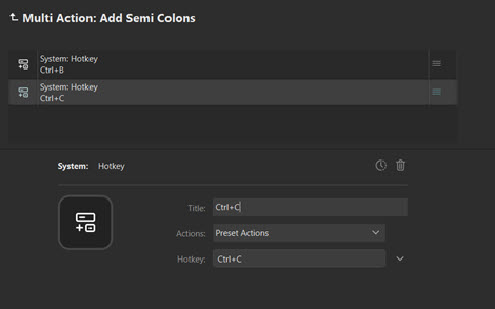 One-click "insert semicolons"